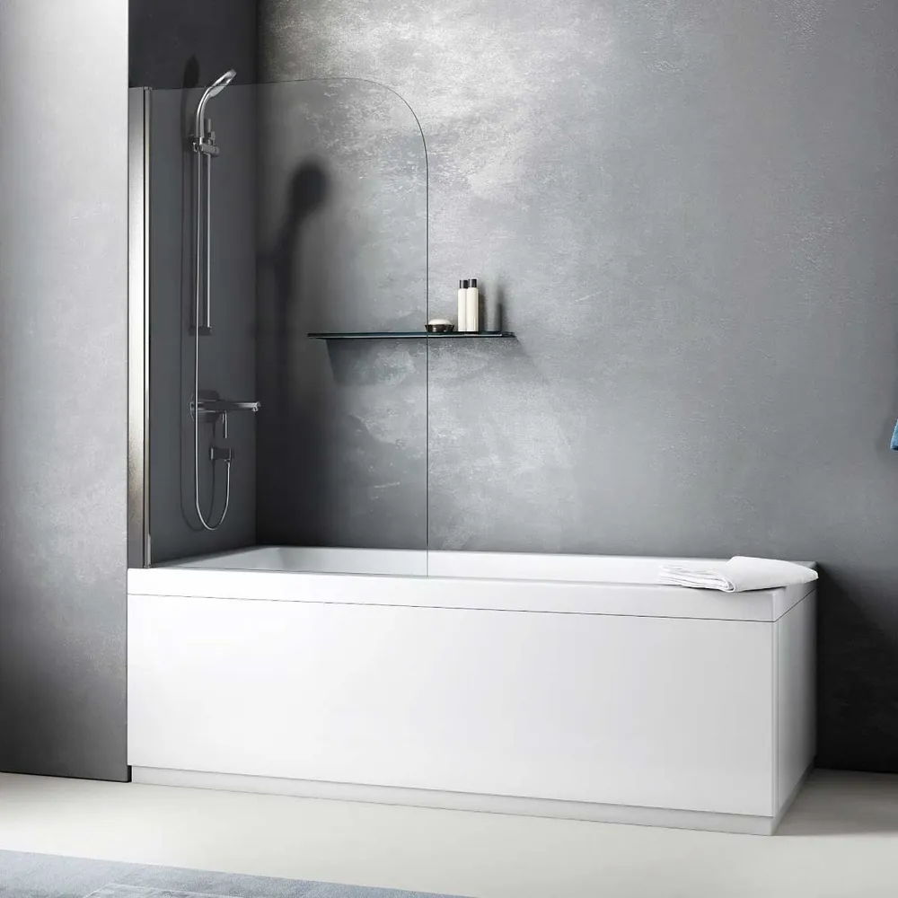 Bathtub Wall 70 cm doorzichtig 6 mm tempered glass Archimede model