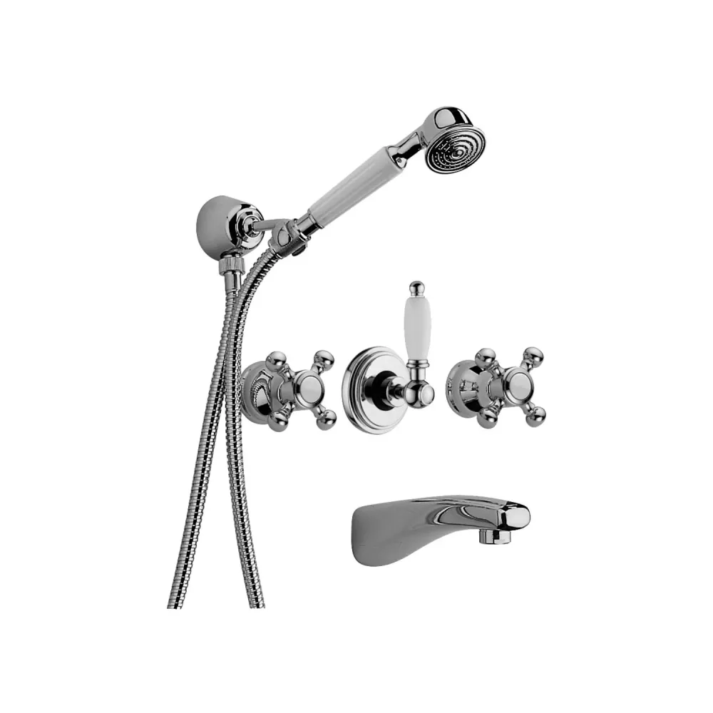 Built- bathtub/shower group hand shower Paffoni Viola series - Verchroomd