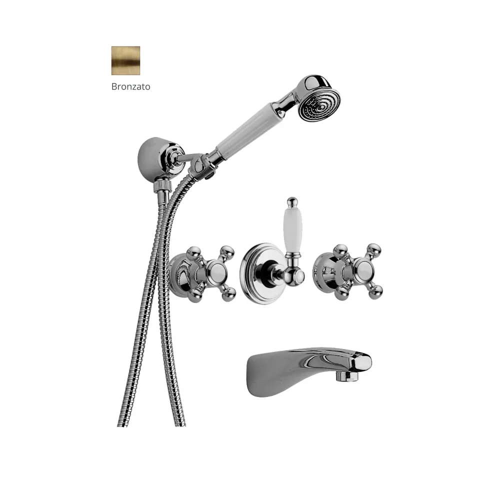 Built- bathtub/shower group Paffoni Viola series - Koperbruin finish