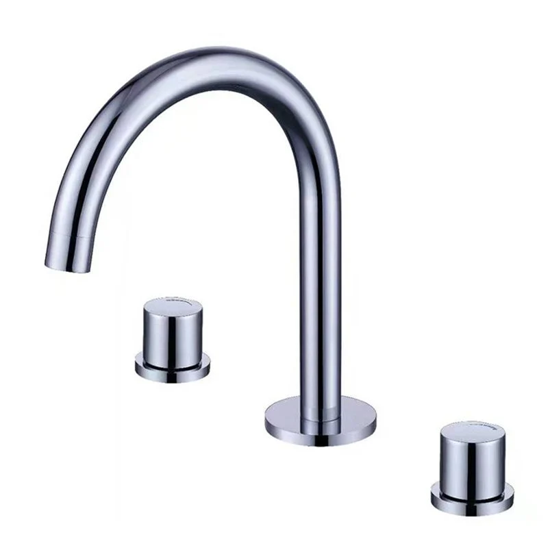 Circular 2-Handle Bathroom Faucet Rood koper 3-Hole Widespread Bathroom Sink Faucet Cromo