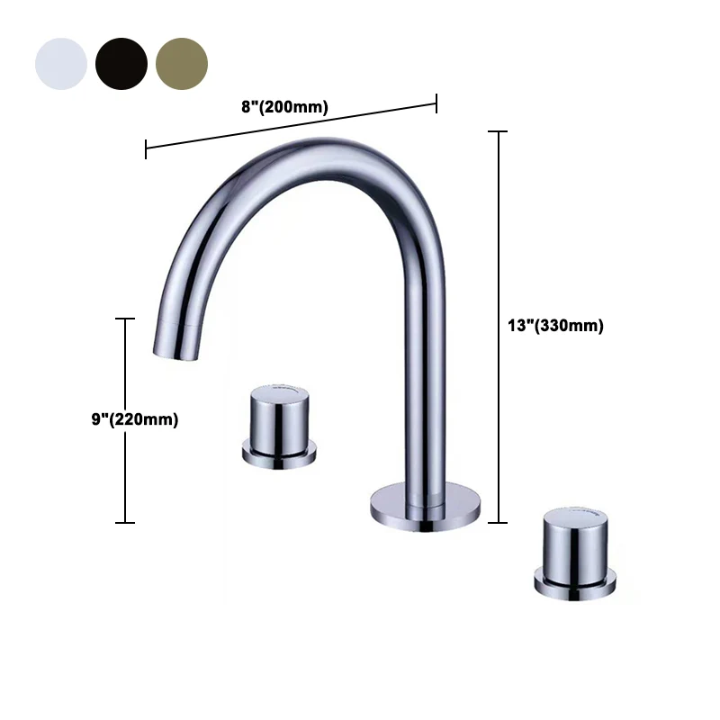 Circular 2-Handle Bathroom Faucet Rood koper 3-Hole Widespread Bathroom Sink Faucet Cromo