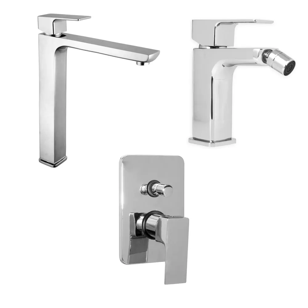 Composition mixers verheven washbasin, bidet and two-way built- shower Nix chrome-plated brass