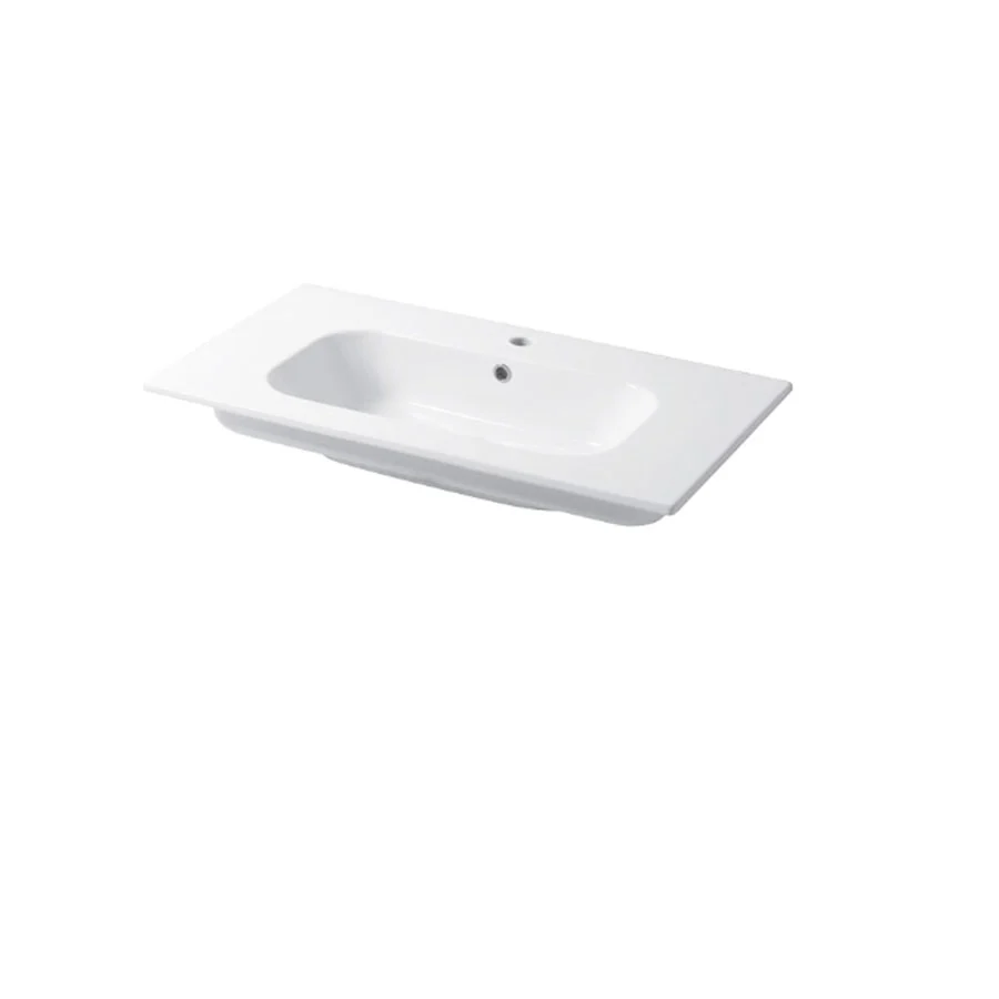 Console sink glossy white van keramiek Qubo Square 51 series Disegno-Ceramica 86cm