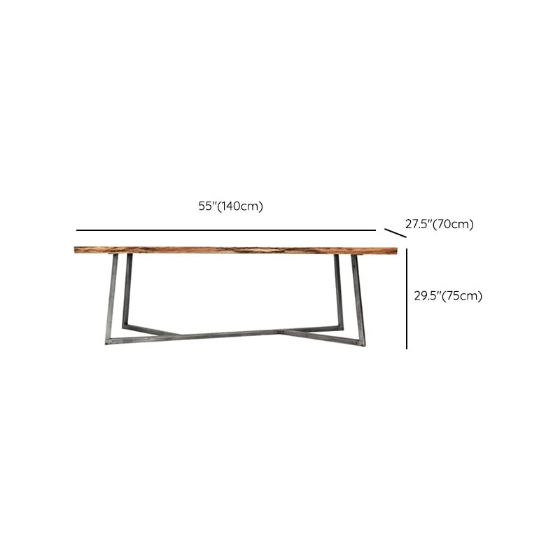 Contemporary Effen Wood Writing Desk Bedroom Computer Desk Metal Legs 47