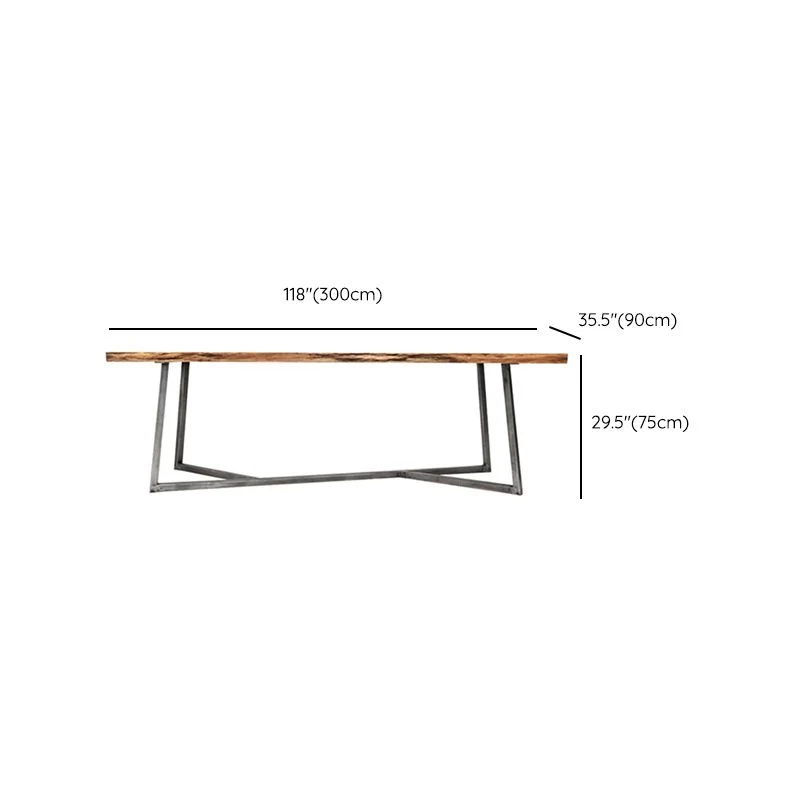 Contemporary Effen Wood Writing Desk Bedroom Computer Desk Metal Legs 47