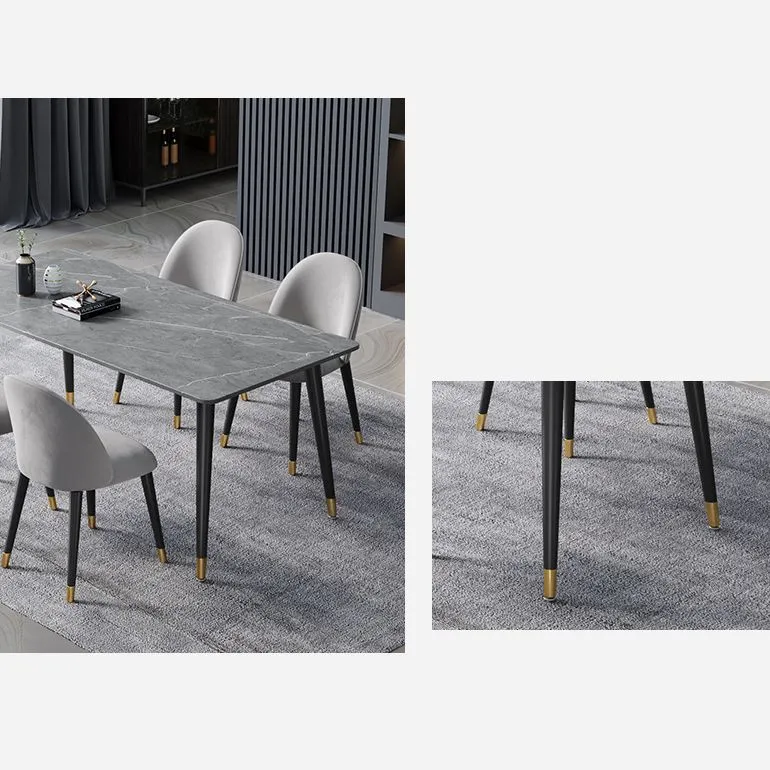 Contemporary Fixed Dining Room Table Set Metaal 4 Legs Base Dining Table Furniture 47