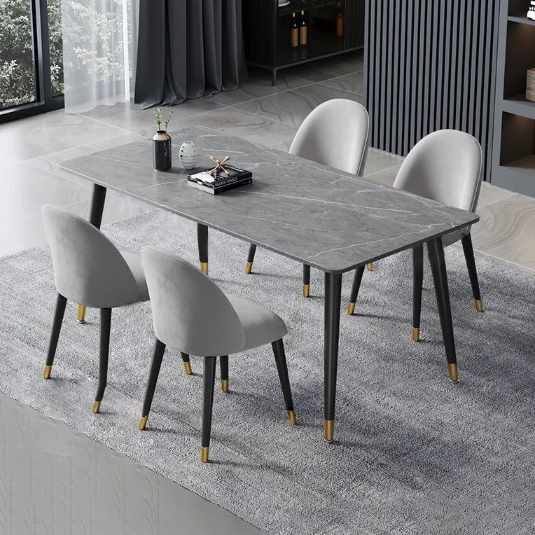 Contemporary Fixed Dining Room Table Set Metaal 4 Legs Base Dining Table Furniture 47