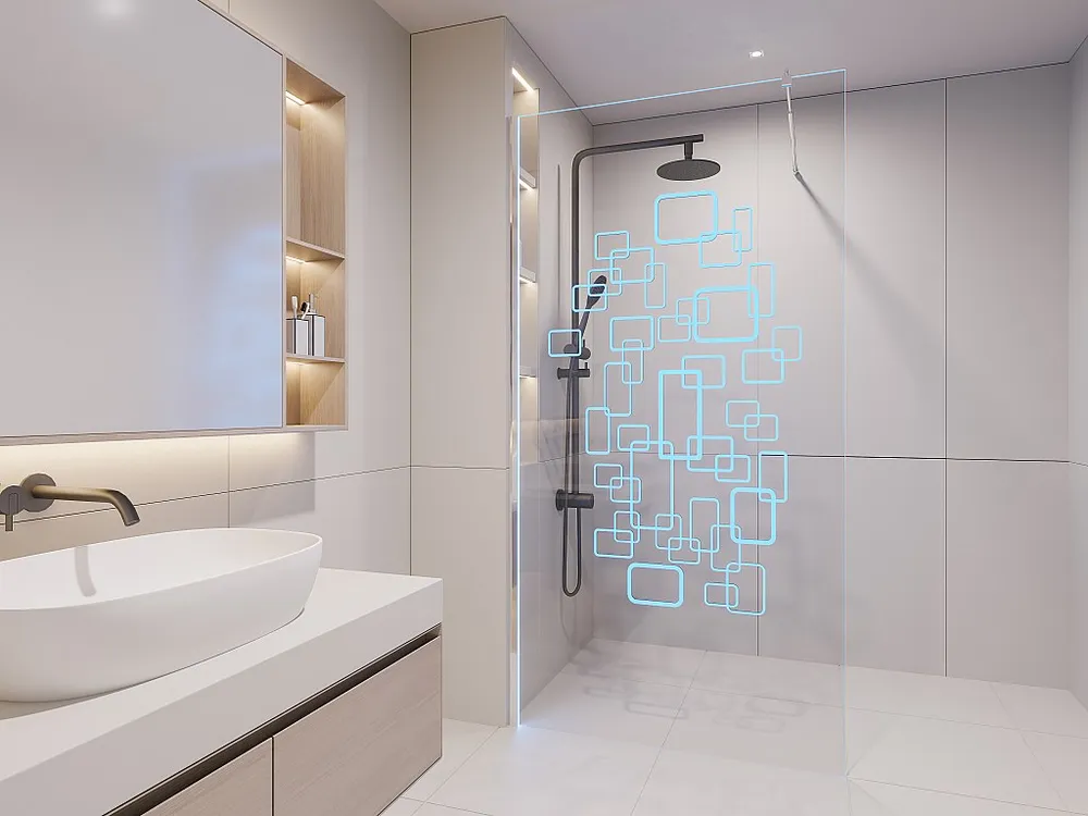 Douchewand met leds - BELLA - 90 x 200 cm