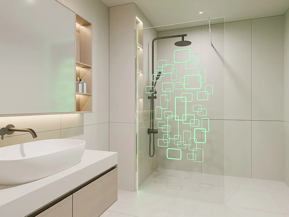 Douchewand met leds - BELLA - 90 x 200 cm