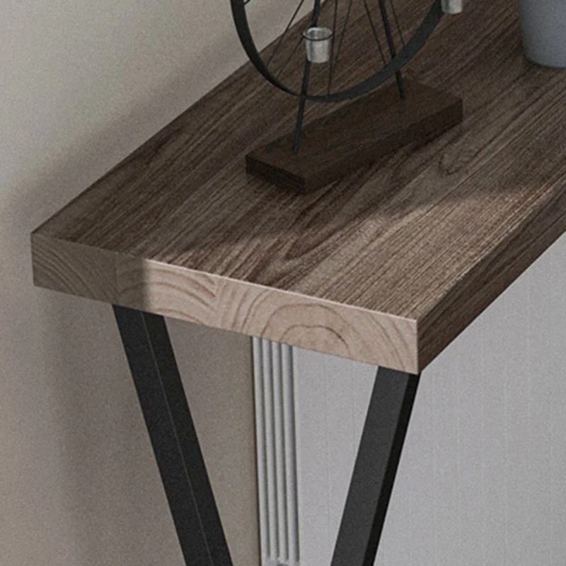 Effen Wood Mid-Century Console Table X-base Console Tabl Dark Brown 35l