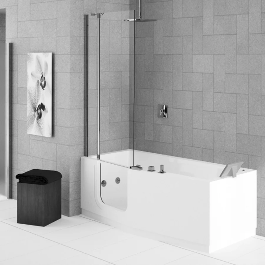 Elderly bathtub Iris 170x80 cm left door and left installation