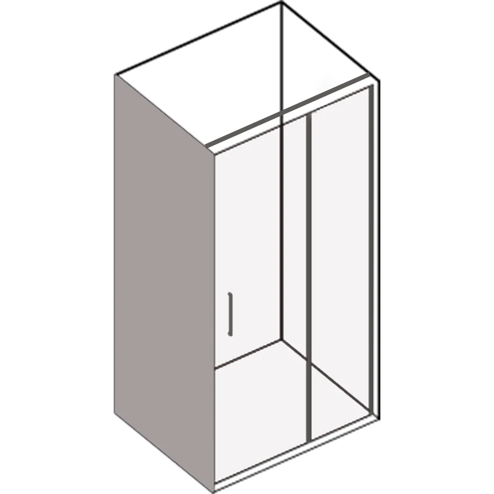Fixed wall 80 cm swing and folding shower door models Ermes and Demetra 6 mm Glazen Crystal