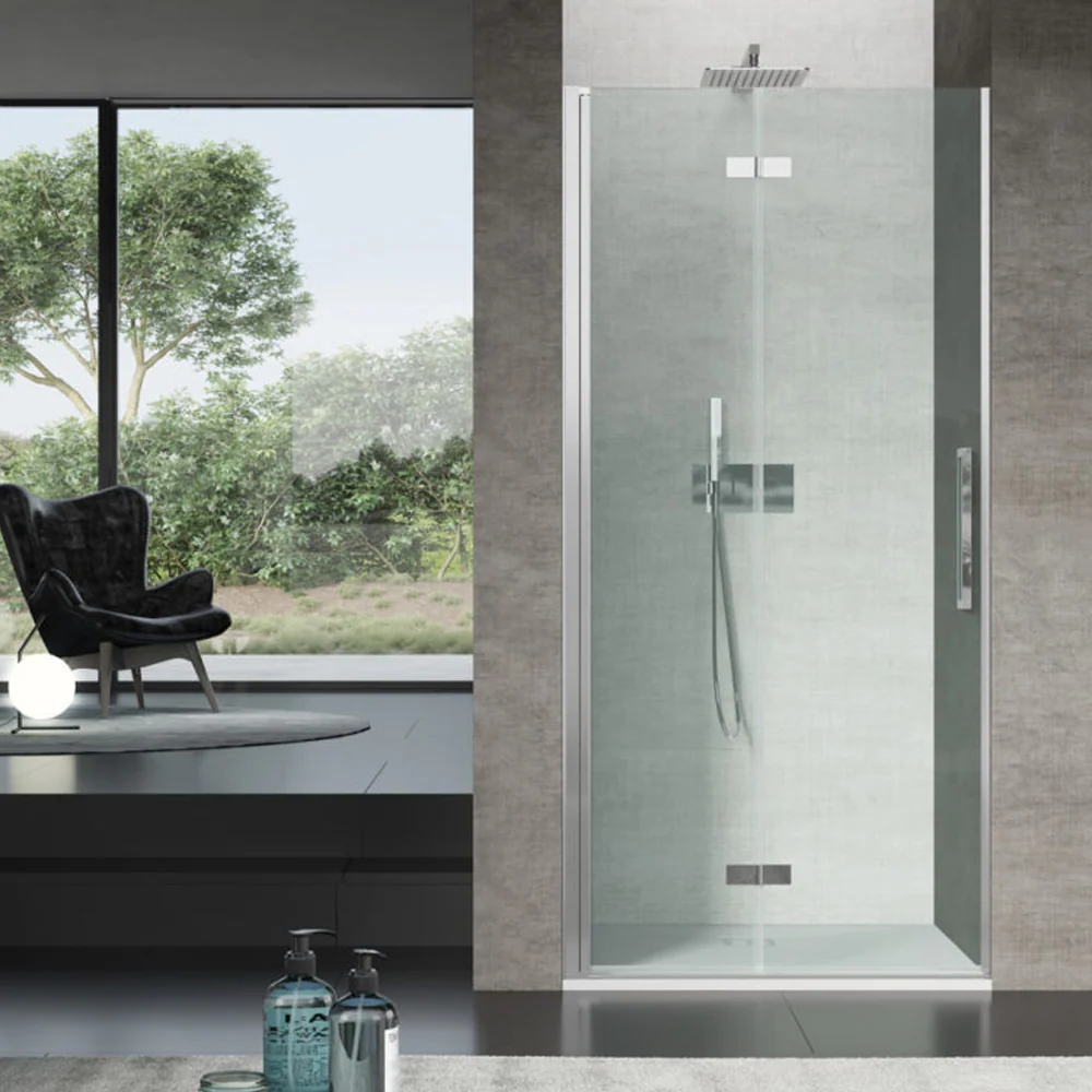 Folding shower door left opening 90 cm Beauty model 8 mm tempered glaswerk