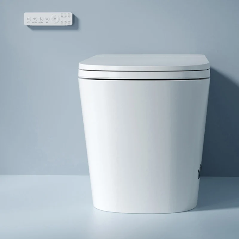 Foot Sensor Ceramic Heated Seat Contemporary Ivoor Floor Mount Bidet