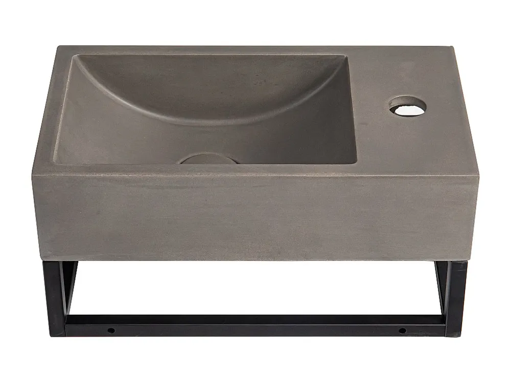 Hangende wastafel van beton met drager, L40 x B22 cm, UCHAMI