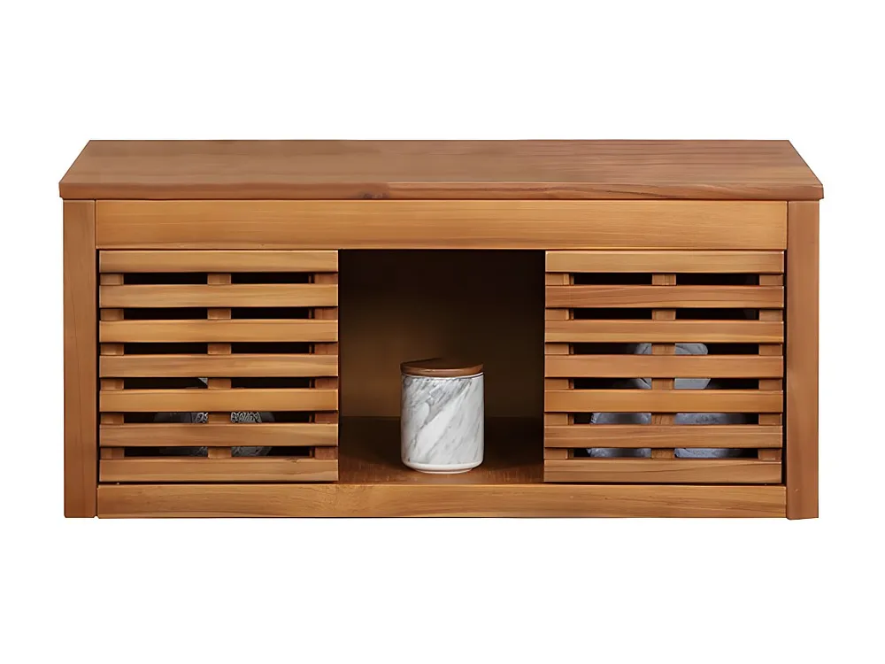 Hangende wastafelmeubel van acaciahout - 90 cm - PENEBEL - Koop nu voordelig online