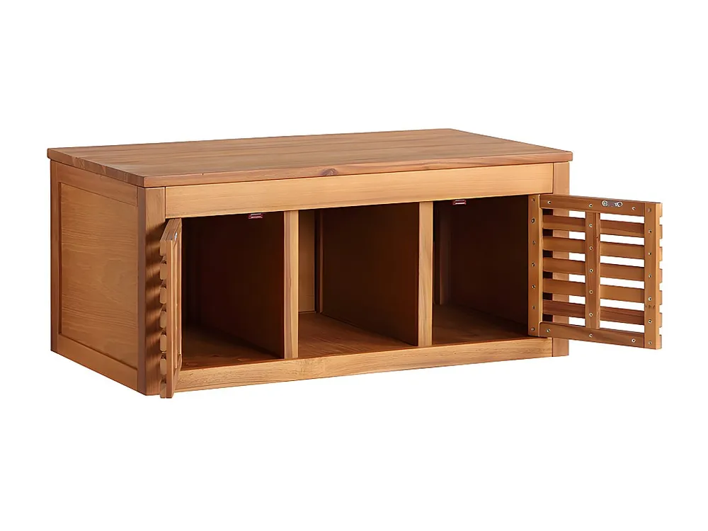 Hangende wastafelmeubel van acaciahout - 90 cm - PENEBEL - Koop nu voordelig online