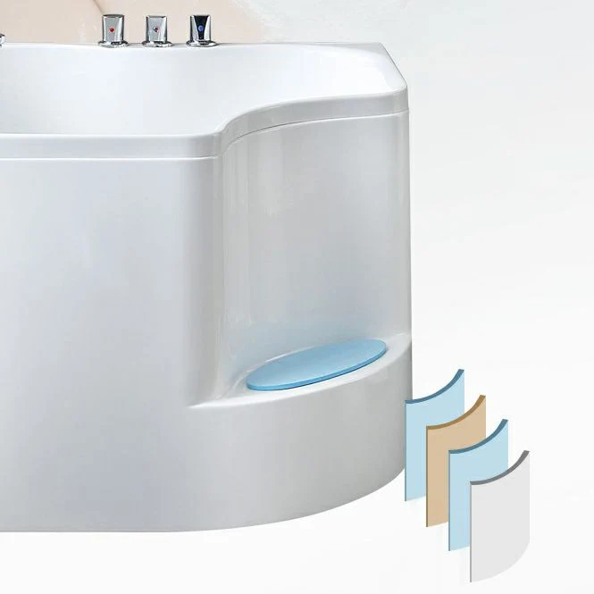 Hedendaags Corner Soaking Bathtub White Acrylic Bathtub Center-Front Drain 35l