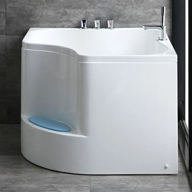 Hedendaags Corner Soaking Bathtub White Acrylic Bathtub Center-Front Drain 35l