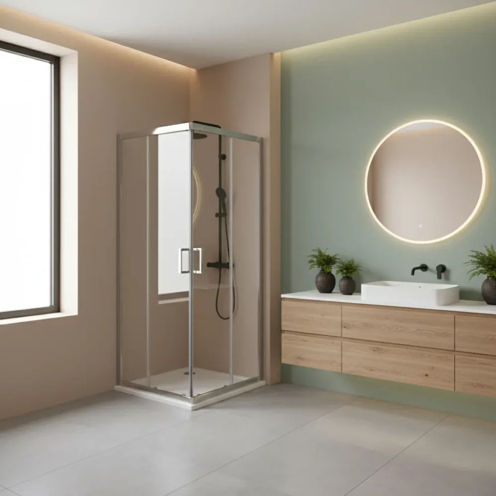 Iconic shower enclosure 70x120 cm corner sliding opening transparent 6 mm Slim Clean anti-limescale glass