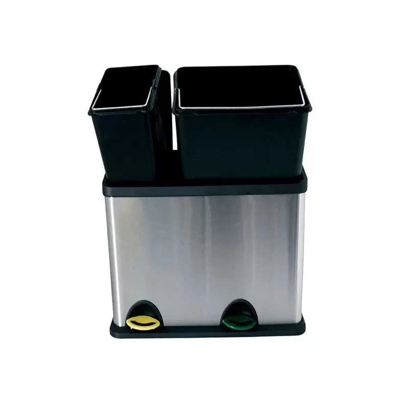 Kitchen pedal bin stainless staal separate collection 18L+8L