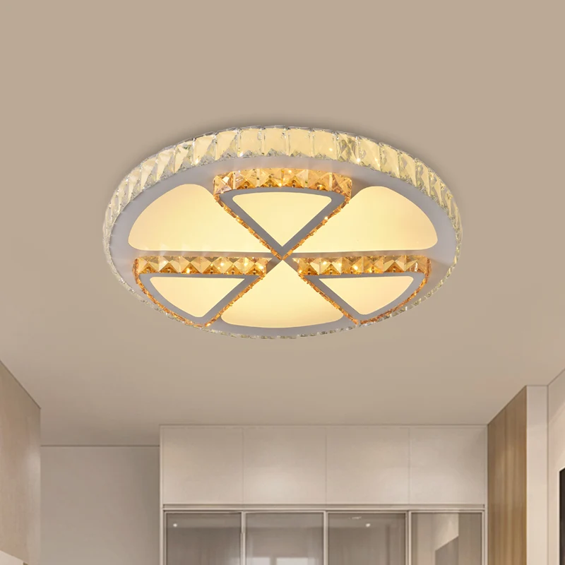 LED Flush Mount Ceiling Fixture Eigentijds Flower/Lemon Slice Clear Crystal Flushmount Lighting Bedroom Clear
