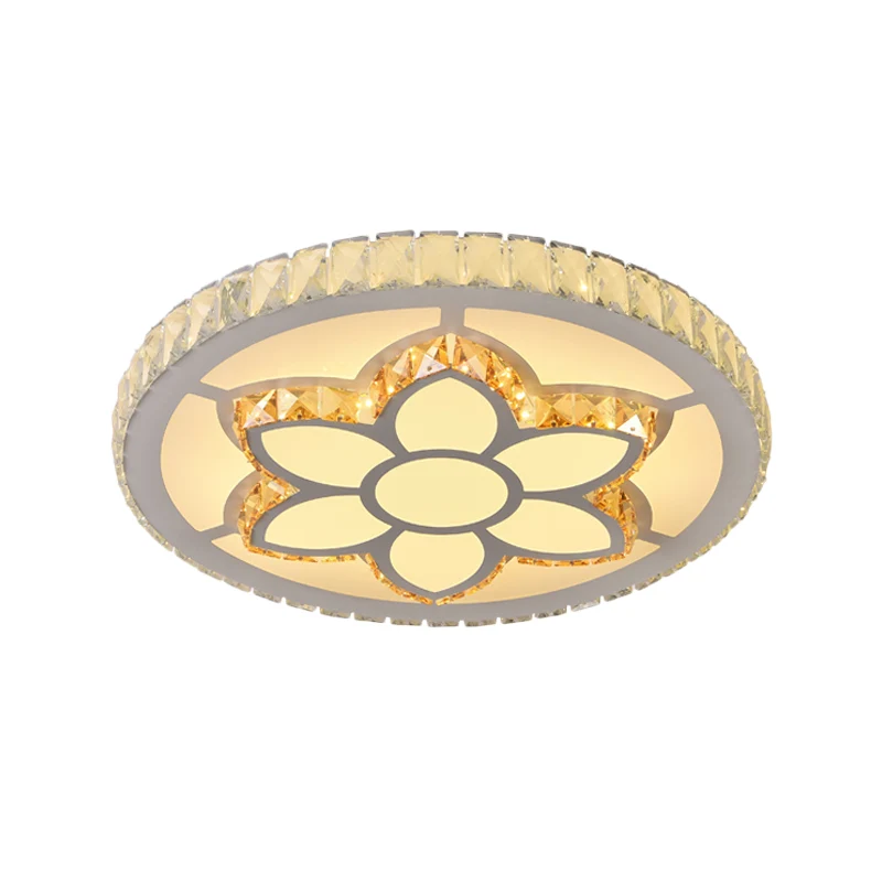 LED Flush Mount Ceiling Fixture Eigentijds Flower/Lemon Slice Clear Crystal Flushmount Lighting Bedroom Clear
