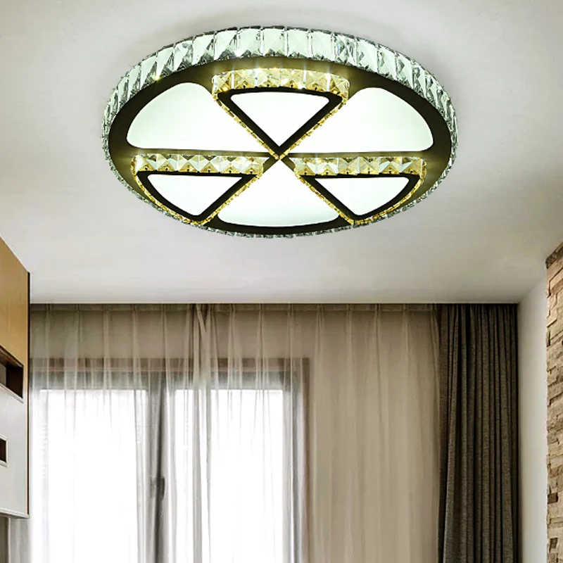 LED Flush Mount Ceiling Fixture Eigentijds Flower/Lemon Slice Clear Crystal Flushmount Lighting Bedroom Clear