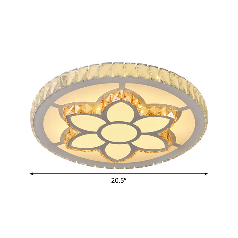 LED Flush Mount Ceiling Fixture Eigentijds Flower/Lemon Slice Clear Crystal Flushmount Lighting Bedroom Clear