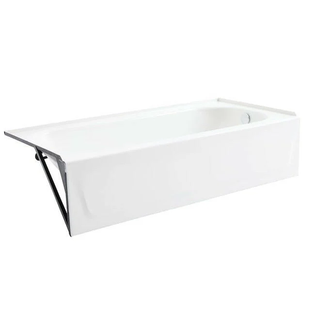 Mansfield Pro-Fit Steel 30- W x 60- L Wit Porcelain Enameled Steel Right Drain Alcove Soaking Bathtub