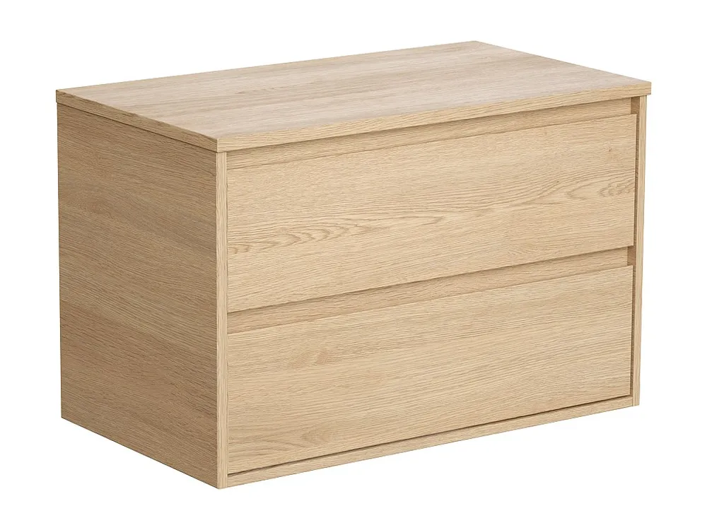 Meubel voor onder wastafel met plank, eikenfineer, 80 cm, MILIPAM