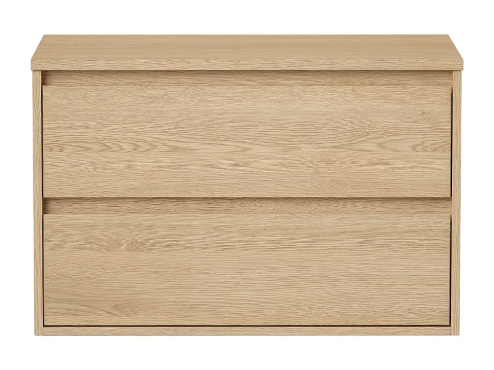 Meubel voor onder wastafel met plank, eikenfineer, 80 cm, MILIPAM