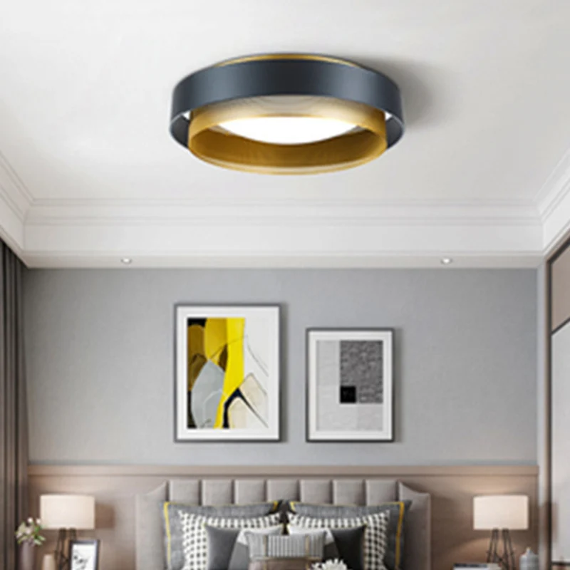 Minimalist Circular LED Flush Mount Metaal Bedroom Ceiling Mount Light Domed Diffuser and Mesh Screen White