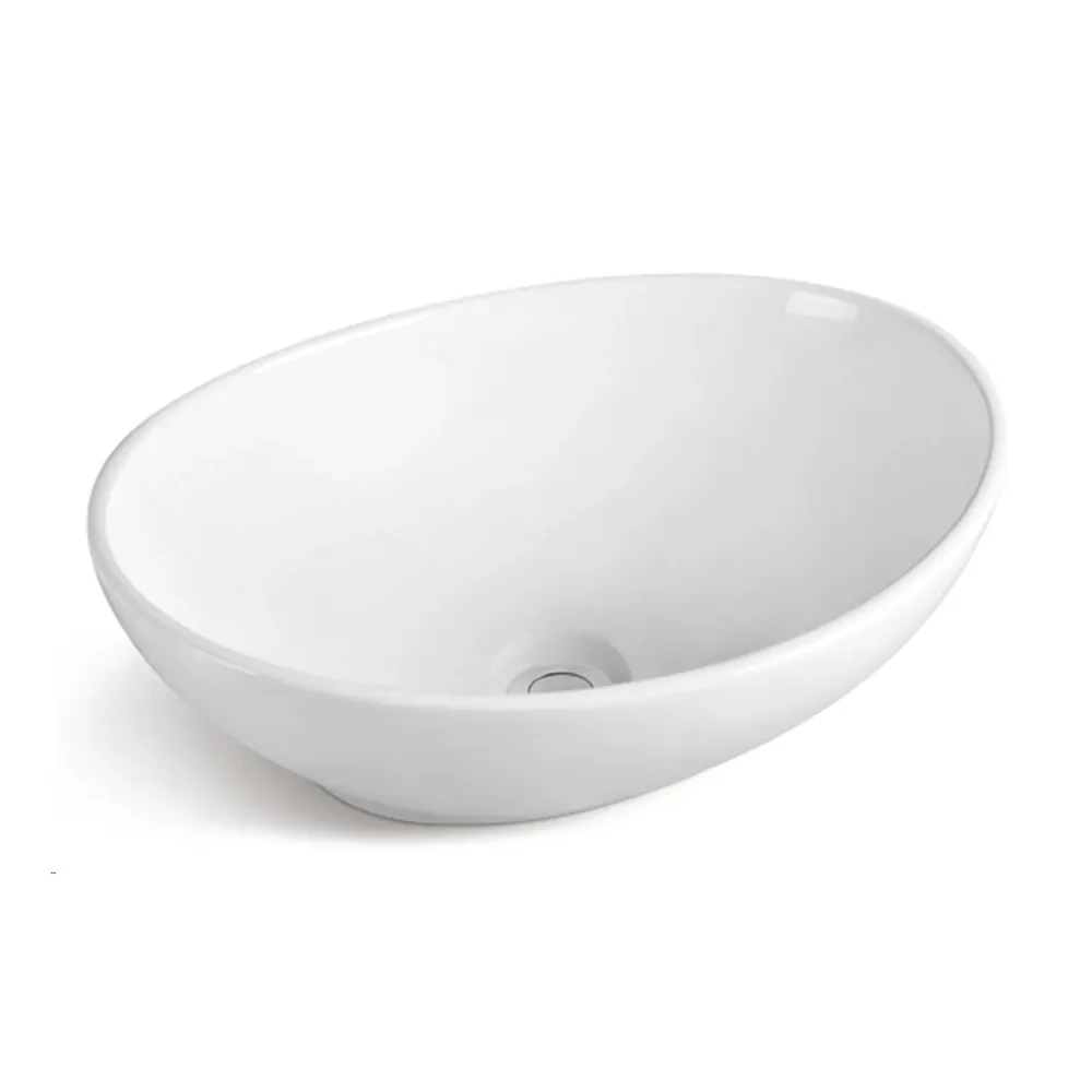 Oval console sink 41x34x14.5 sneeuwwit ceramic BathCore Alba line
