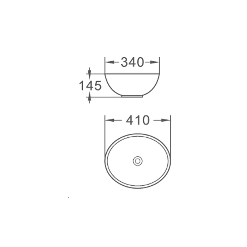 Oval console sink 41x34x14.5 sneeuwwit ceramic BathCore Alba line