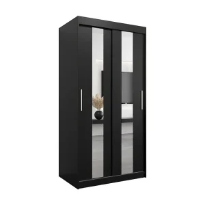 Pole kledingkast met schuifdeuren 200/100/62 2 deuren (zwart/zwart)