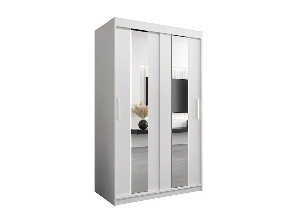 Pole kledingkast met schuifdeuren 200/120/62 2 deuren (wit/wit)
