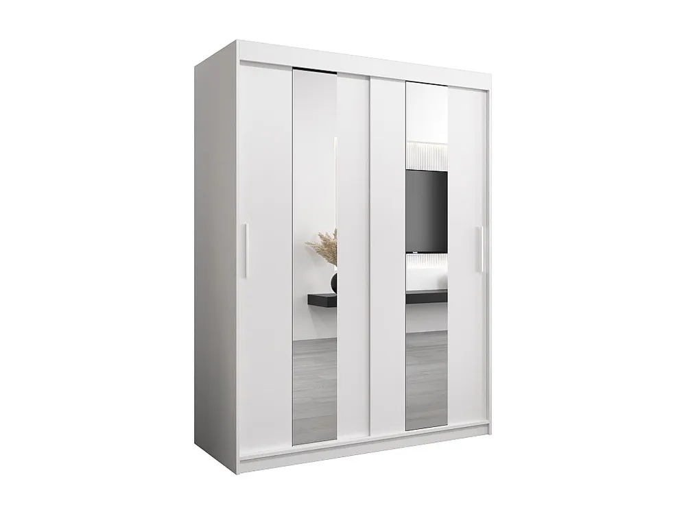 Pole kledingkast met schuifdeuren 200/150/62 2 deuren (wit/wit)