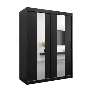 Pole kledingkast met schuifdeuren 200/150/62 2 deuren (zwart/zwart)