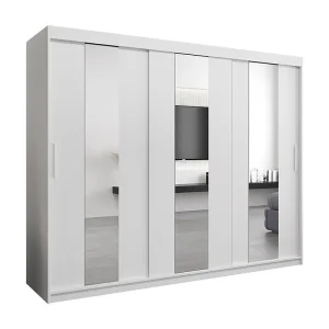Pole kledingkast met schuifdeuren 200/250/62 3 deuren (wit/wit)