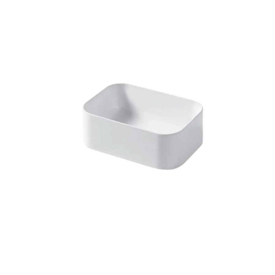Rectangular countertop washbasin 35x25cm glossy white ceramic Slank series Disegno-Ceramica