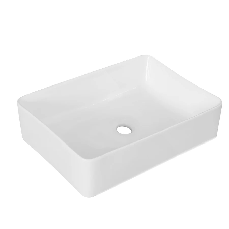 Rectangular countertop washbasin parelmoer ceramic without overflow cm 40.5x30.5