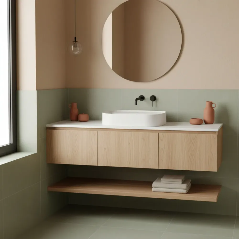 Rectangular countertop washbasin rounded corners Smart-B series Ceramica Galassia - Sand 55x45cm