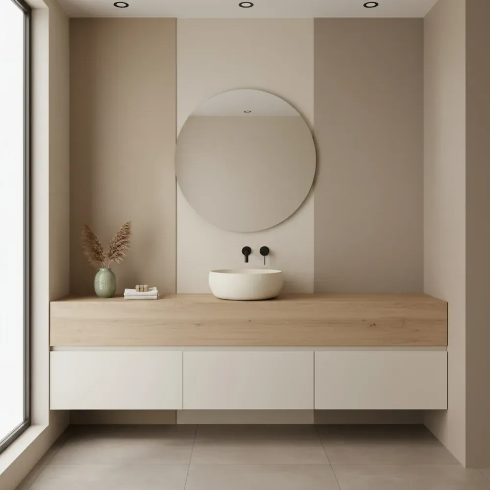 Round countertop washbasin diameter 48 cm Dream series Ceramica Galassia Effen Sand