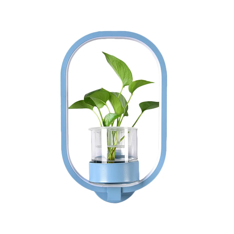 Round/Rectangle Metalen Wall Light Macaron Grey/Yellow/Blue LED Sconce Lighting Plant Pot Bedroom Grey