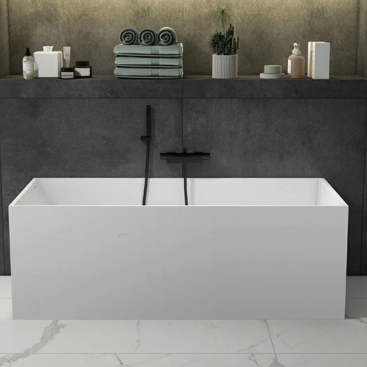Soaking Rectangular Bathtub Antique Finish Back to Wall Bath Tub 47l