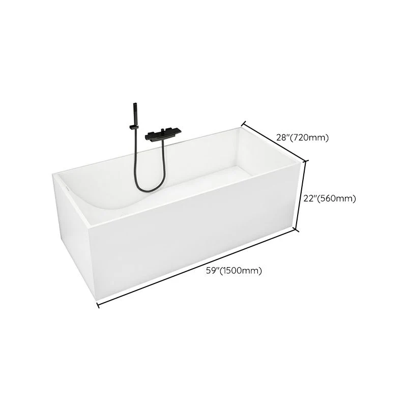 Soaking Rectangular Bathtub Antique Finish Back to Wall Bath Tub 47l