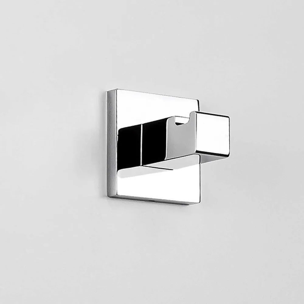 Square-shaped bathroom shelf chrome-plated geel koper Colombo Design BasicQ collection dowel fixing