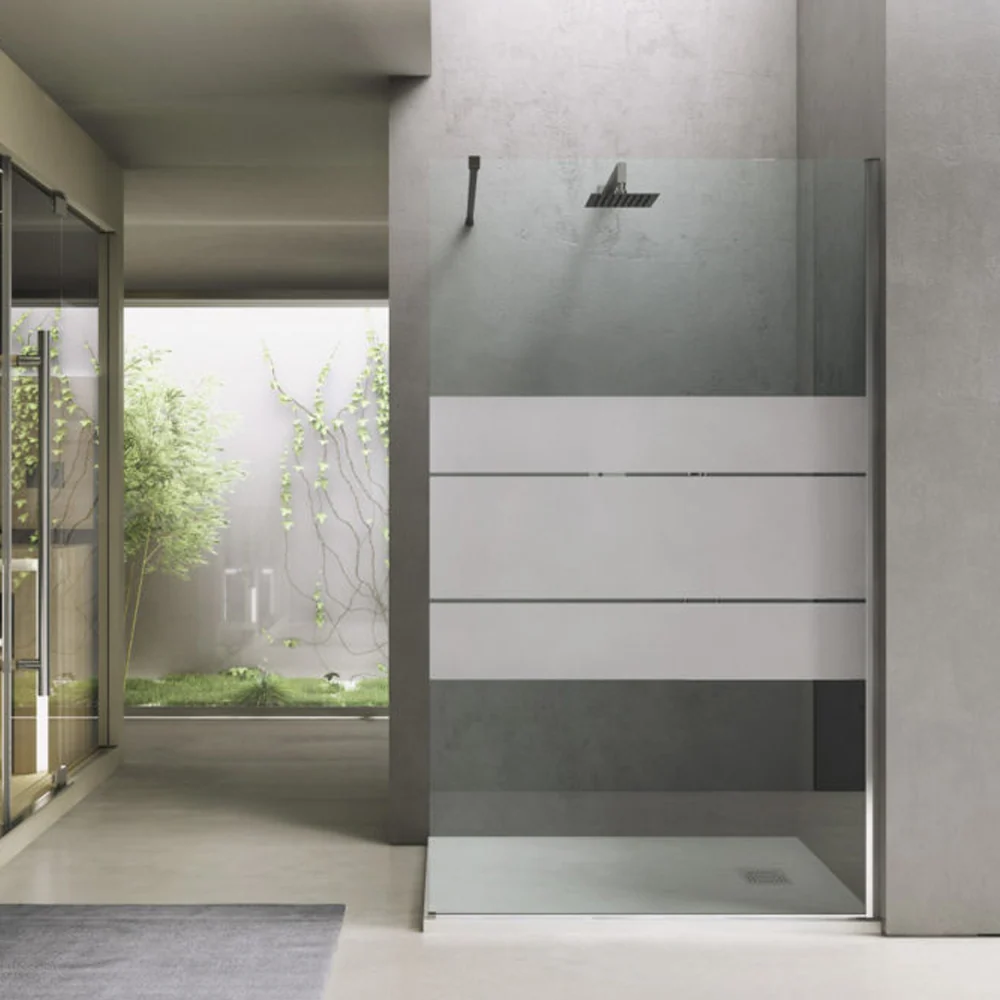 Walk shower wall 110 cm doorzichtig tempered glass 8mm Beauty Silk collection