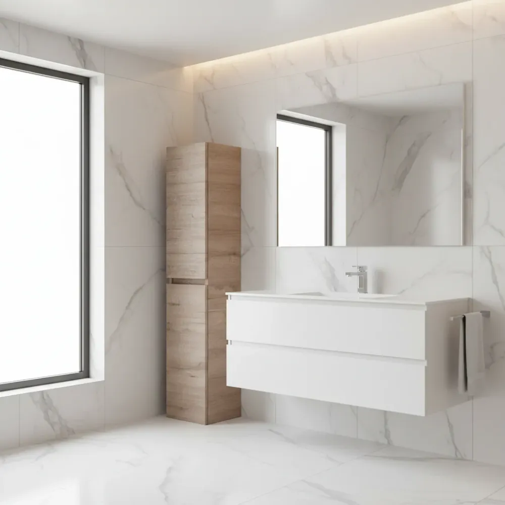 Wall-mounted bathroom column 32x140 cm h model 'Persona' color Nevada